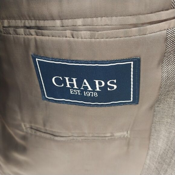 Chaps Polo Ralph Lauren 2 Piece Gray Suit Sports Coat 46R Pants 38x32 100% Wool - Picture 4 of 10